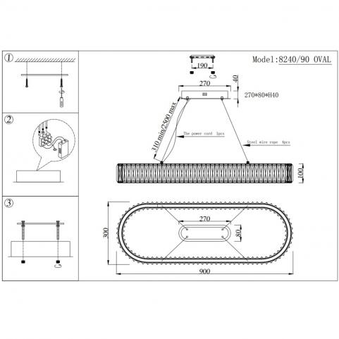 Подвесной светильник Newport 8240/90 oval