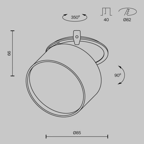 Точечный светильник Maytoni Technical Downlight 2200-4000K Onda DL024-12W-DTW-W