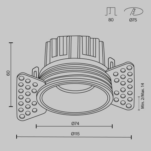 Точечный светильник Maytoni Technical Downlight 4000K Round DL058-12W4K-TRS-B